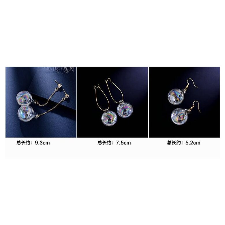 Wholesale New Fashion Women Transparent Glass Long Water Ball Dangle Earrings For Girls Drop Earrings Party Jewelry Accessories VGE124 0