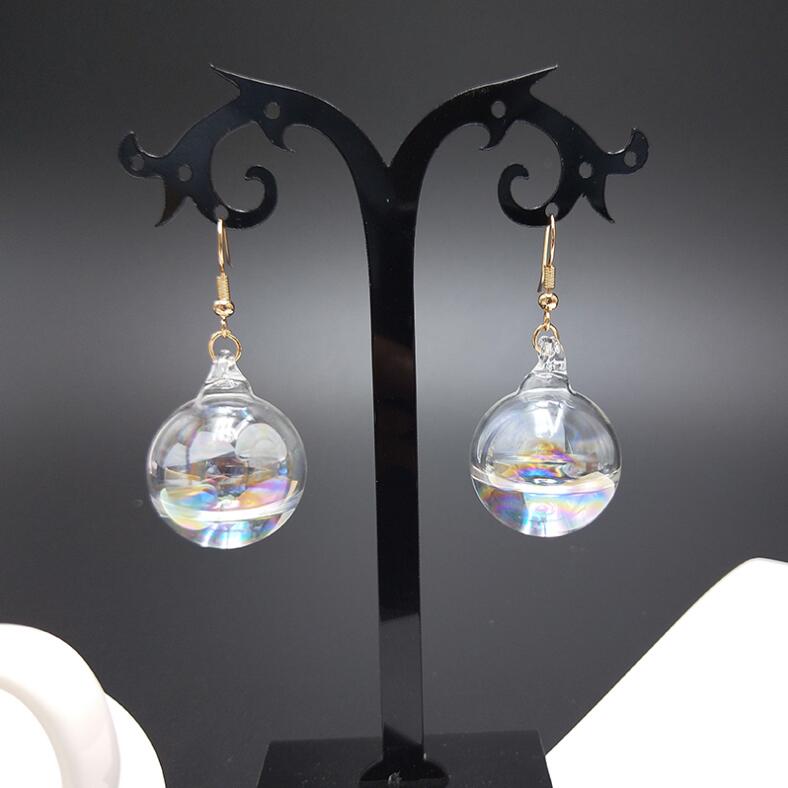 Wholesale New Fashion Women Transparent Glass Long Water Ball Dangle Earrings For Girls Drop Earrings Party Jewelry Accessories VGE124 1