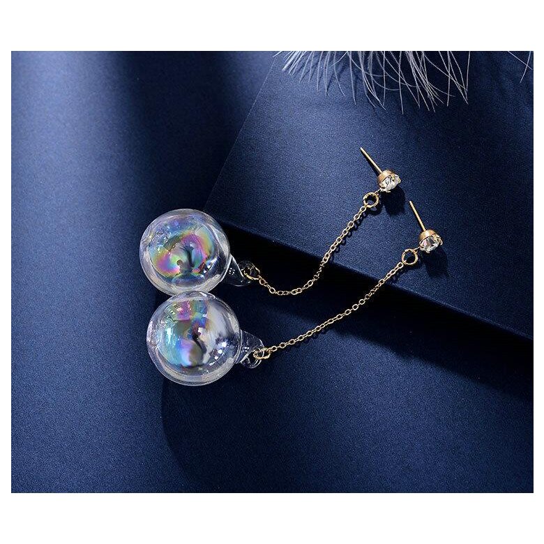 Wholesale New Fashion Women Transparent Glass Long Water Ball Dangle Earrings For Girls Drop Earrings Party Jewelry Accessories VGE124 2