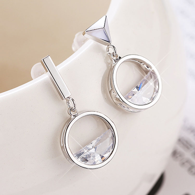 Wholesale Exquisite Geometric Circular Earring for Women Fine Zircon Crystal  Earrings For Women Fashion Wedding Jewelry VGE126 0
