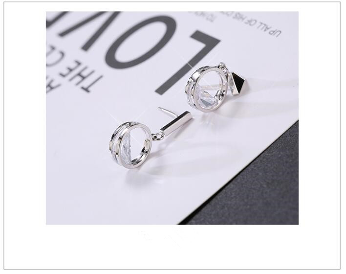 Wholesale Exquisite Geometric Circular Earring for Women Fine Zircon Crystal  Earrings For Women Fashion Wedding Jewelry VGE126 5