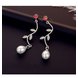 Wholesale Sequins Flowers Leaves Pendant Earrings Pearl Tassel Earrings for Women Crystal Drop Earrings Long Earring for Girl VGE127 4 small