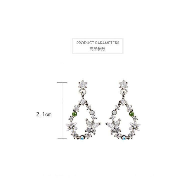 Wholesale New Cute Sweet Heart Zircon Flower Circle Stud Earrings For Women Fashion Delicate Jewelry VGE129 0