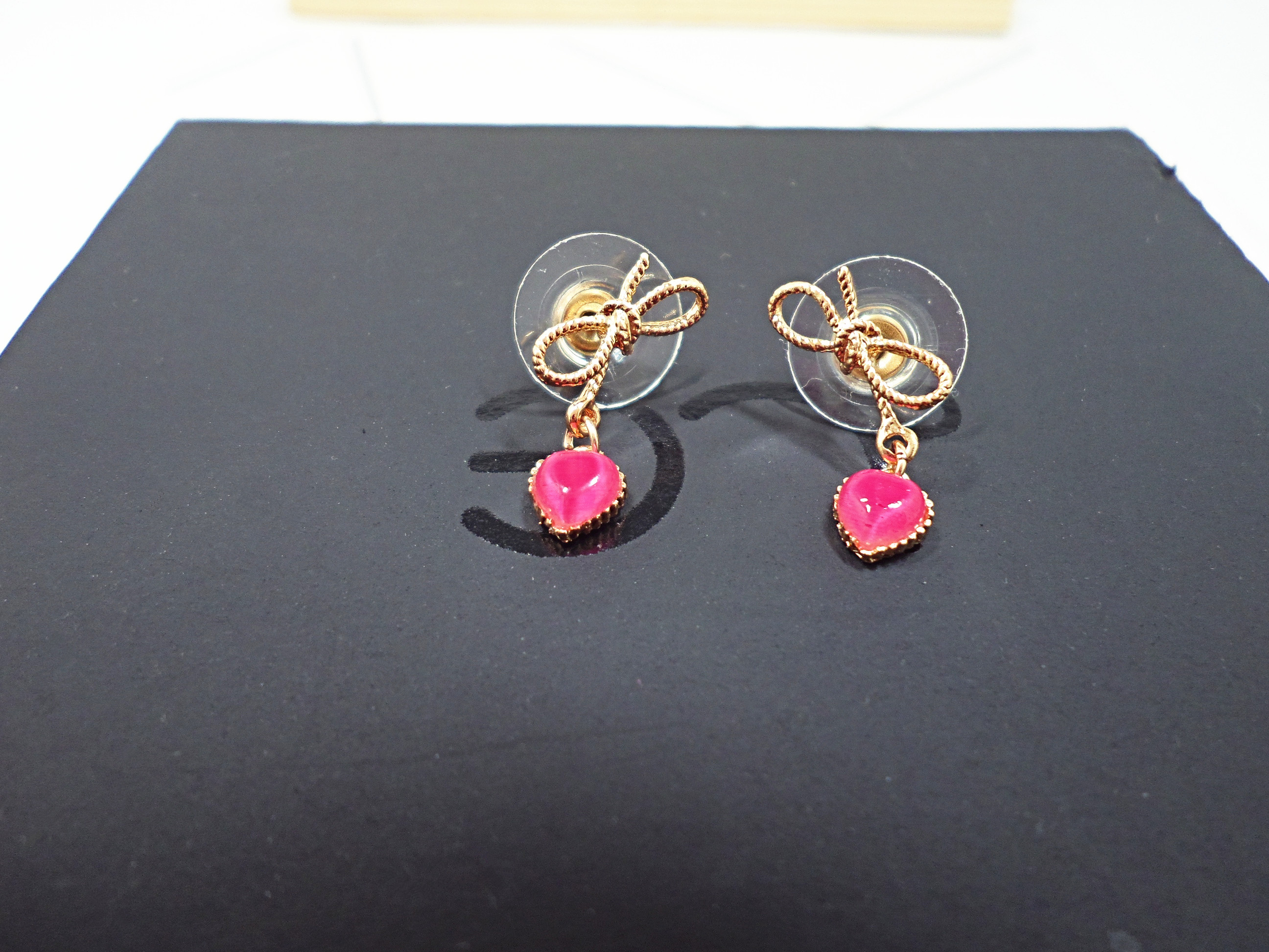 Wholesale Bowknot Heart Earrings for Women Girl Elegant Gold Color Alloy Shiny crystal Earrings Wedding Jewelry VGE135 5
