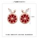 Wholesale  Korean Fashion Red Crystal Grapefruit Stud Earrings Zircon Fruit Earring Women Lovely Birthday Cute Jewelry VGE136 0 small