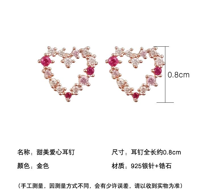 Wholesale Cute Tiny Flower Circle Wreath Love Heart Earrings for Women Water Drop Rhinestone Pendant Accessories Earring VGE137 0