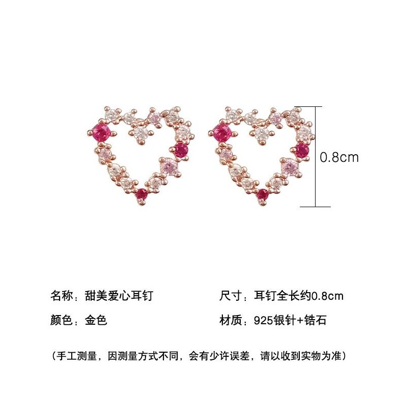 Wholesale Cute Tiny Flower Circle Wreath Love Heart Earrings for Women Water Drop Rhinestone Pendant Accessories Earring VGE137 0