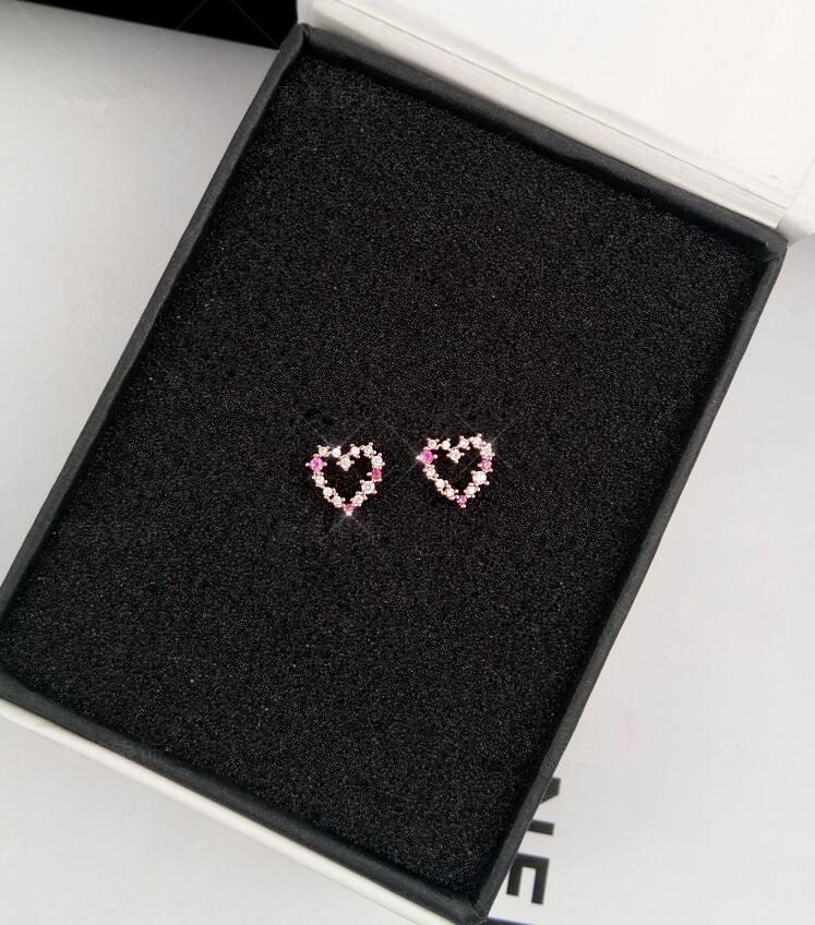 Wholesale Cute Tiny Flower Circle Wreath Love Heart Earrings for Women Water Drop Rhinestone Pendant Accessories Earring VGE137 2