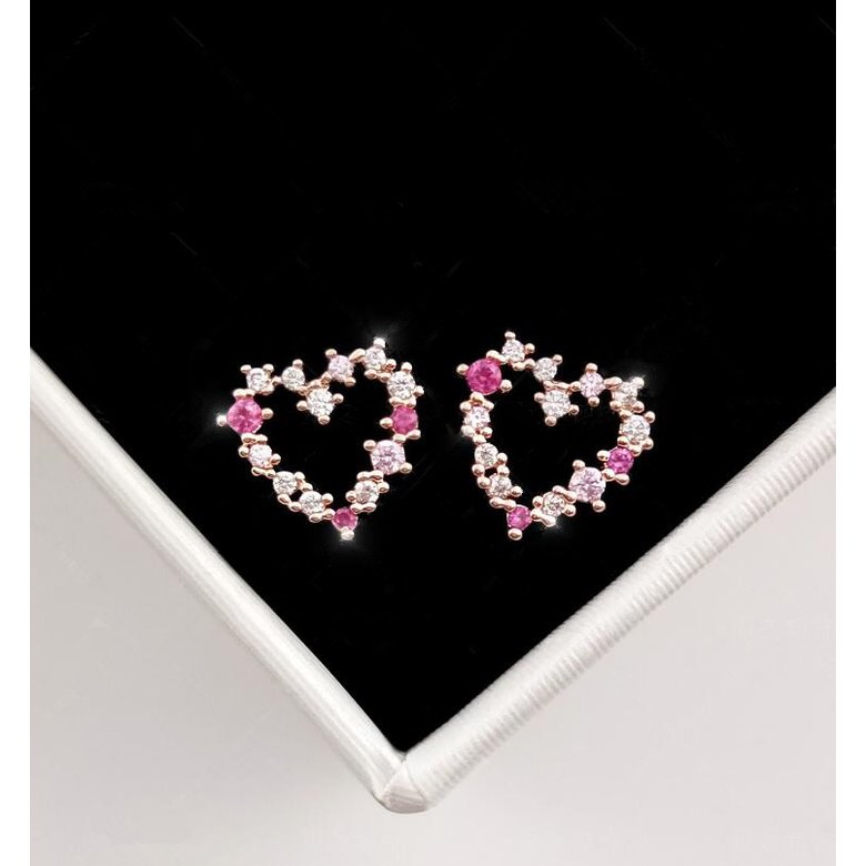 Wholesale Cute Tiny Flower Circle Wreath Love Heart Earrings for Women Water Drop Rhinestone Pendant Accessories Earring VGE137 4