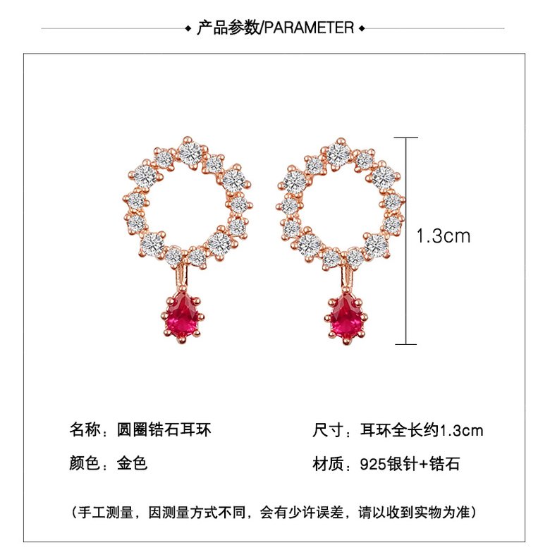 Wholesale Cute Tiny Flower Circle Wreath Love roundness Earrings for Women Water Drop Rhinestone Pendant Accessories Earring VGE138 0