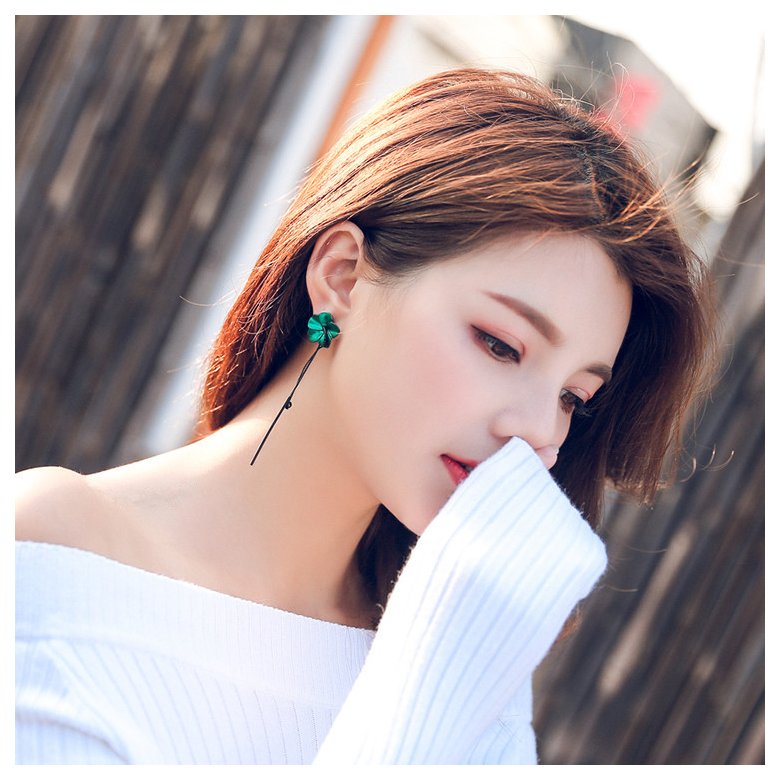 Wholesale New Style Five Leaves Flower Tassels Long Earrings Elegant Earrings Real 925 Silver  Fine Jewelry  for Women VGE140 1