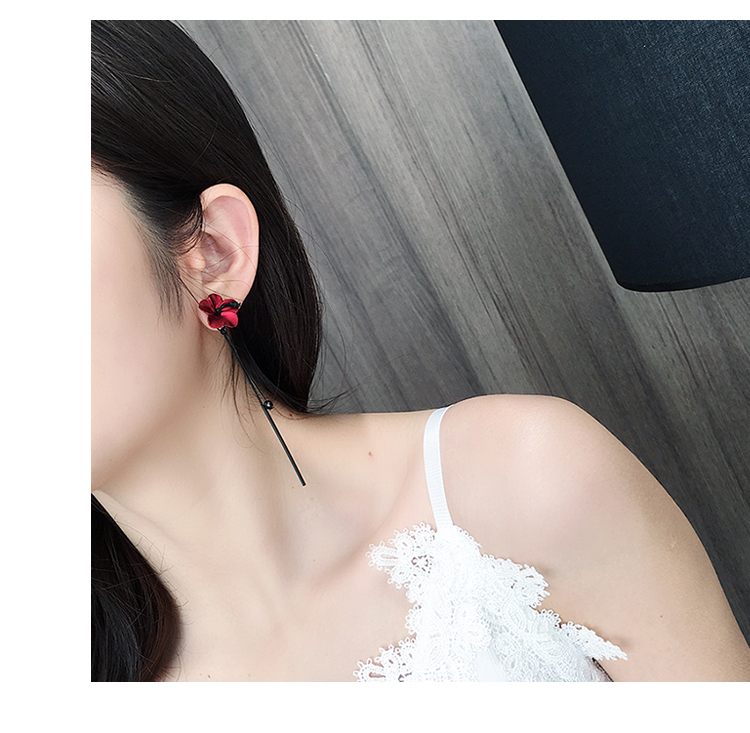 Wholesale New Style Five Leaves Flower Tassels Long Earrings Elegant Earrings Real 925 Silver  Fine Jewelry  for Women VGE140 9