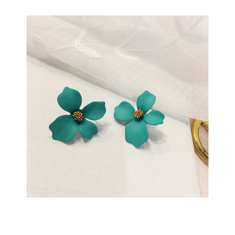 Wholesale New Style Spray Paint Big Flower Stud Earrings For Women Fashion Summer Accessories Elegant Sweet Brinco VGE141 1