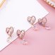 Wholesale Cute Love Heart Flower Earrings Jewelry Trendy CZ Crystal Hoop Earrings For Women Girls VGE142 0 small