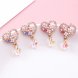 Wholesale Cute Love Heart Flower Earrings Jewelry Trendy CZ Crystal Hoop Earrings For Women Girls VGE142 1 small