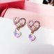 Wholesale Cute Love Heart Flower Earrings Jewelry Trendy CZ Crystal Hoop Earrings For Women Girls VGE142 2 small