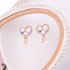 Wholesale Cute Love Heart Flower Earrings Jewelry Trendy CZ Crystal Hoop Earrings For Women Girls VGE142 4 small