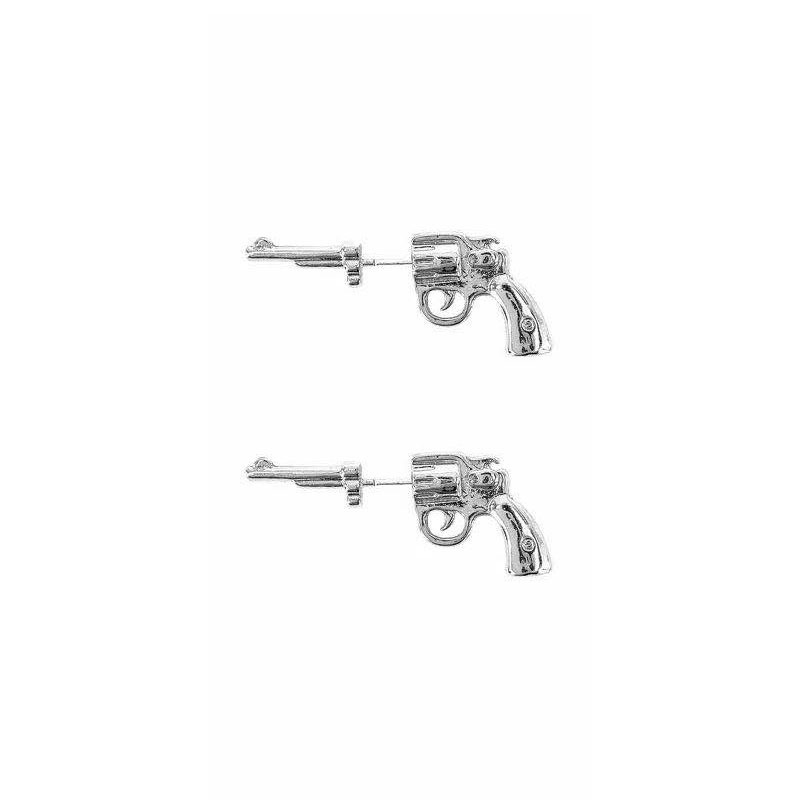 Wholesale New Punk style Gun Stud Earrings Silver Plated Women Pistol Earring Unisex Jewelry VGE143 4