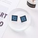 Wholesale Elegant Small Round and square Stud Earrings for Women Dating Gradient blue zircon Fashion Jewelry Gift VGE150 3 small