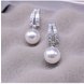 Wholesale Fashion 925 Sterling Silver Pearls Stud Earrings Zircon Silver Earrings For Women Wedding Jewelry VGE152 3 small