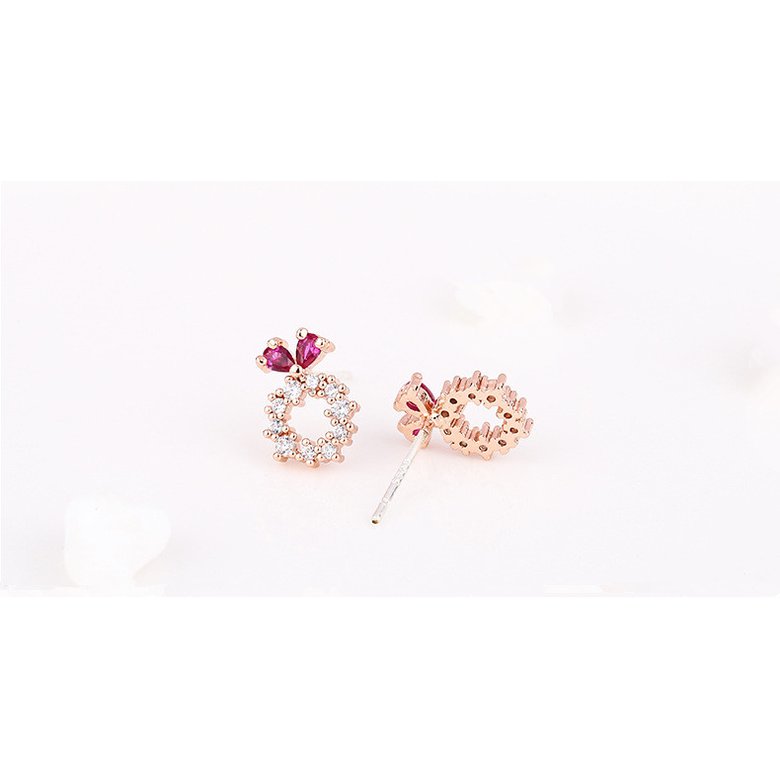 Wholesale Cute Tiny Flower Circle Wreath Love roundness Earrings for Women Water Drop Rhinestone Pendant Accessories Earring VGE153 0