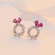 Wholesale Cute Tiny Flower Circle Wreath Love roundness Earrings for Women Water Drop Rhinestone Pendant Accessories Earring VGE153 1 small