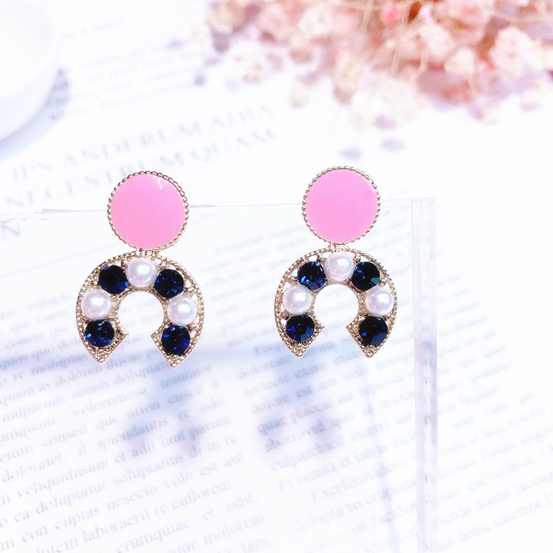 Wholesale Fashion cute for women Stud Earrings Lovely Girl Pearl Ear Studs Fashion Jewelry Womens Accessories Earrings Pink VGE154 3