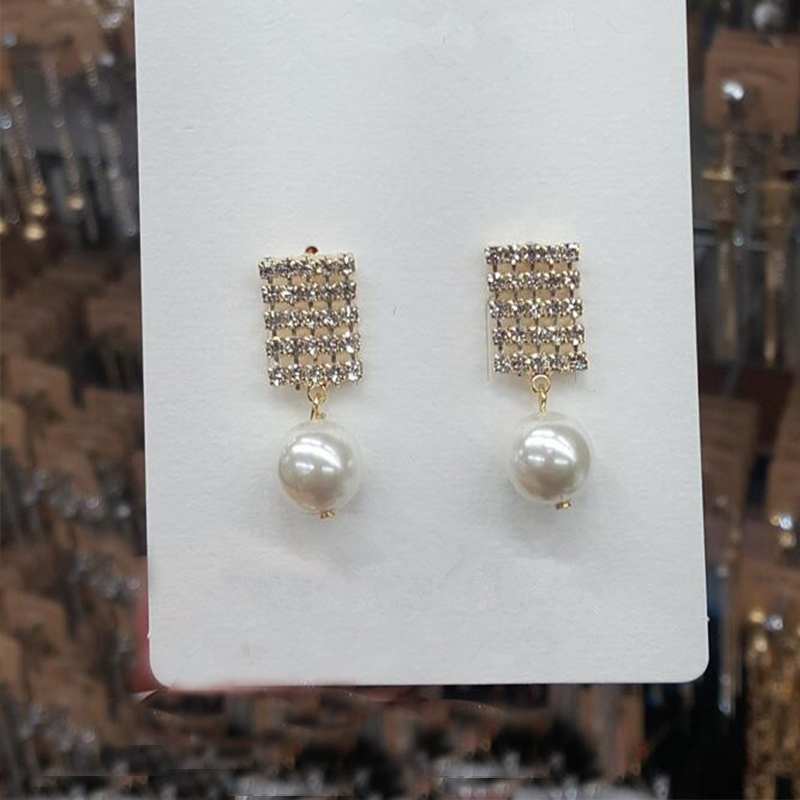 Wholesale Fashion wholesale jewelry Pearl Pendant Zircon Earrings For Women Fashion Wedding Party Jewelry VGE156 0