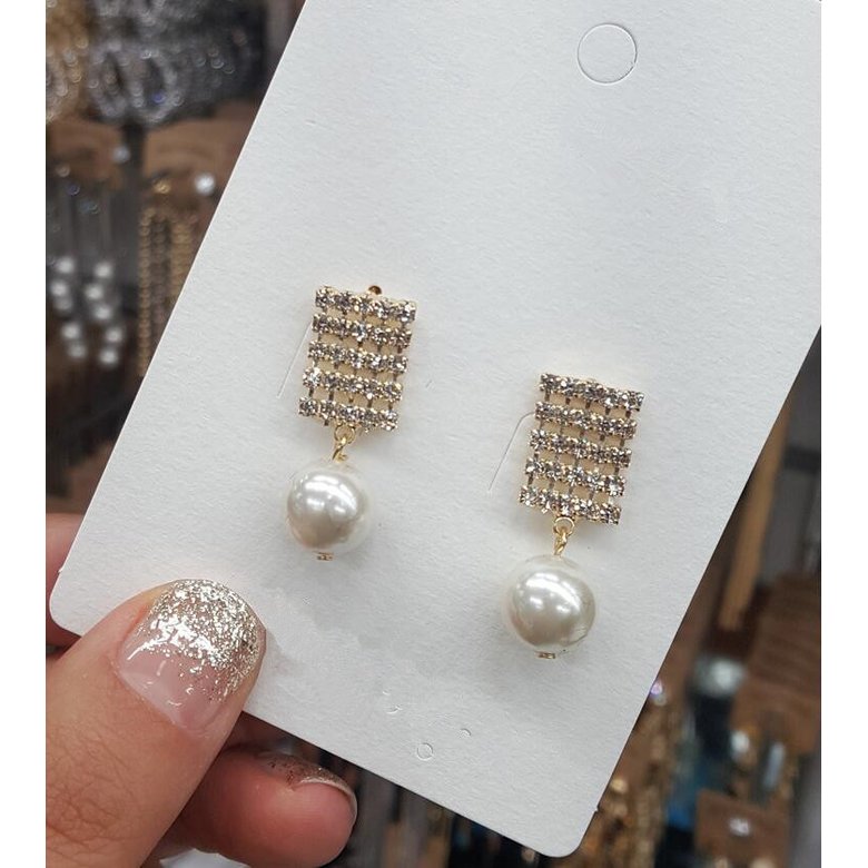 Wholesale Fashion wholesale jewelry Pearl Pendant Zircon Earrings For Women Fashion Wedding Party Jewelry VGE156 2
