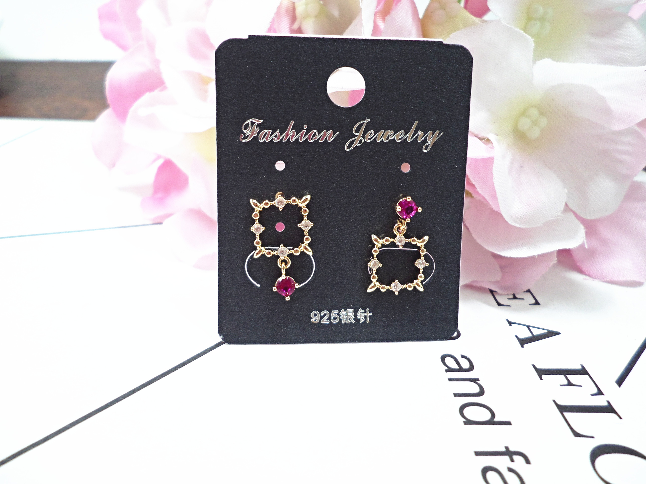 Wholesale  2020 new design fashion jewelry zircon earrings simple elegant square party earrings for women VGE157 4