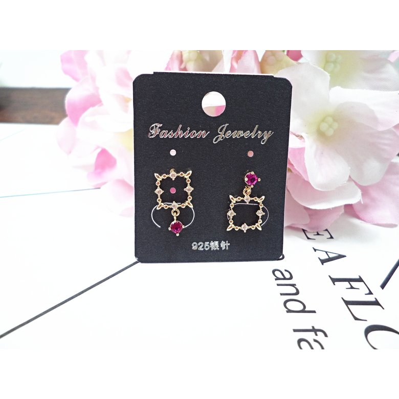 Wholesale  2020 new design fashion jewelry zircon earrings simple elegant square party earrings for women VGE157 4