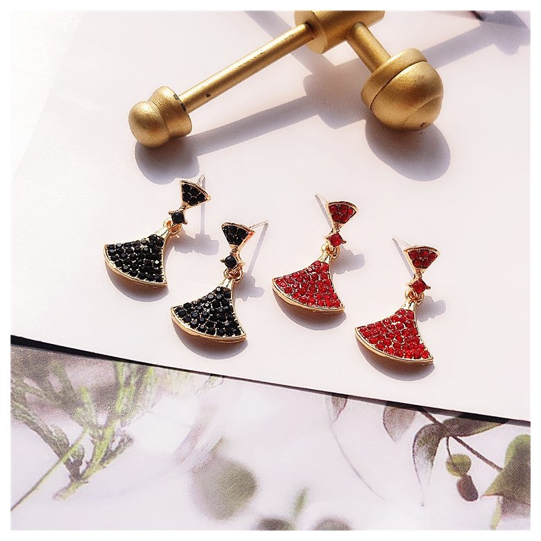 Wholesale Skirts Shaped Earring Hook Needle Zircon Elegant Earring jewelry for women Dangle Earring VGE161 2