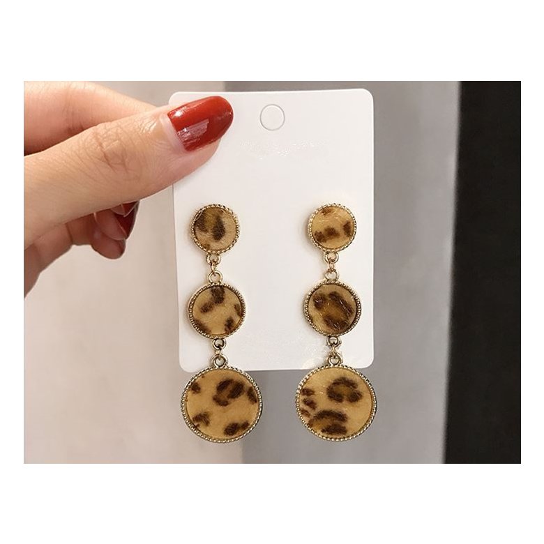 Wholesale AENSOA Leopard Acetic Acid Geometric Resin Drop Earrings For Women Brown Vintage Square Round Statement Earrings Jewelry VGE162 3