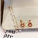 Wholesale New Korean Charm Pearl Tassel Crystal Love Heart Clip Earrings for Women Fashion Earring Luxury Jewelry VGE164 3 small