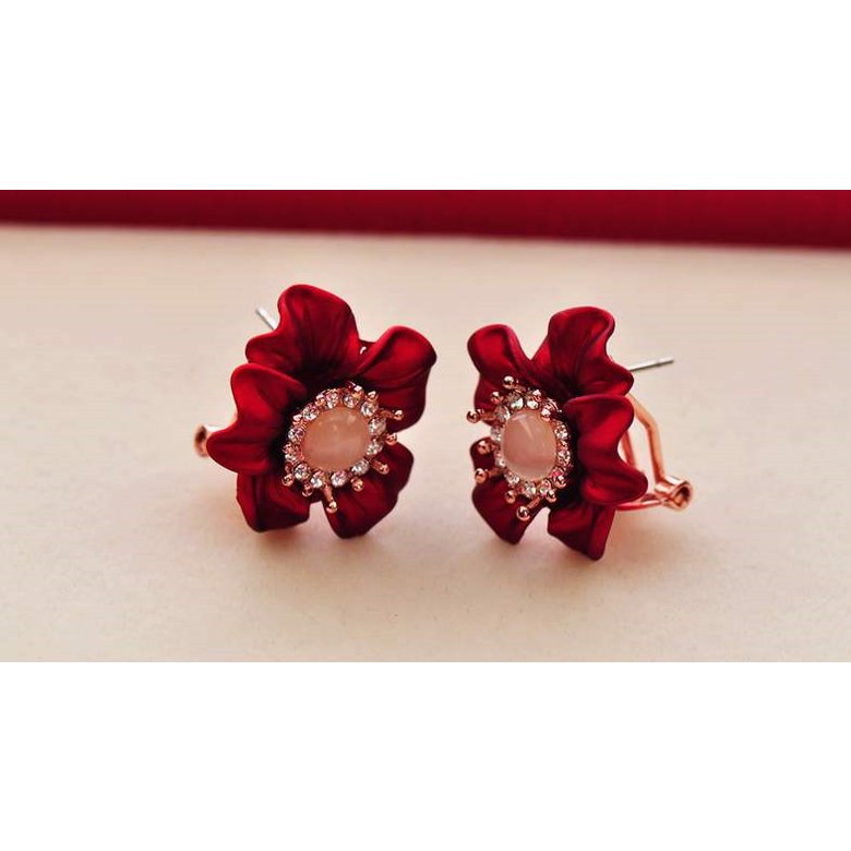 Wholesale Fashion Jewelry Ethnic big Red Drop Earrings Big pebble Earrings Vintage For Women Dangle zircon Earring VGE165 1