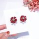 Wholesale Fashion Jewelry Ethnic big Red  camellias Drop Earrings Vintage For Women Dangle zircon Earring VGE166 3 small