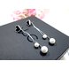 Wholesale Korean Pearl Blue Crystal Love Heart Tassel Long Drop Earrings for Women Fashion Drop Earring Charm Luxury Jewelry Pendientes VGE167 3 small
