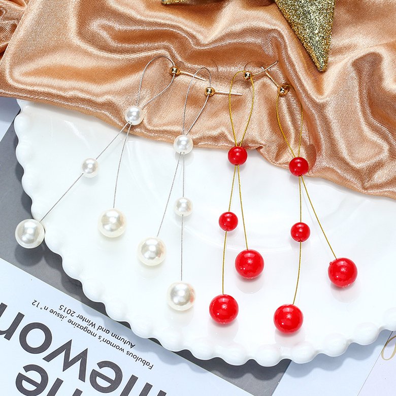 Wholesale Korean Popular New Smooth Pearl Tassel Earrings for Women Girls Baroque Style Female Temperament Jewelry Gift  VGE168 3