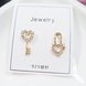 Wholesale Fashion Jewelry Personality Simple Asymmetric Cute Mini Key Lock Heart Earrings Crystal Earrings Women Elegant Earrings VGE169 3 small
