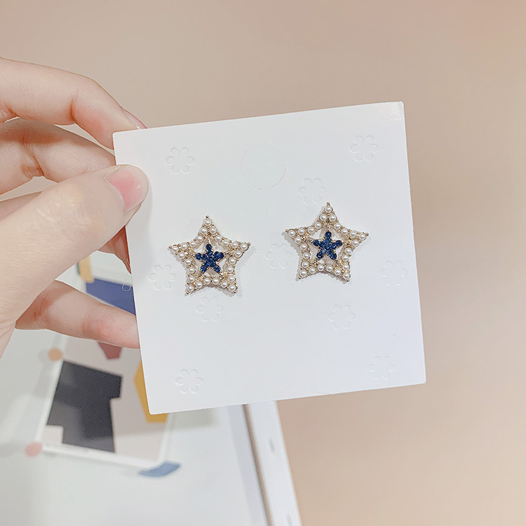 Wholesale Korean Fashion Five-pointed Star Pearl Earrings Simple Design  Earrings For Women Girl Party Wedding Jewelry Gifts VGE170 3