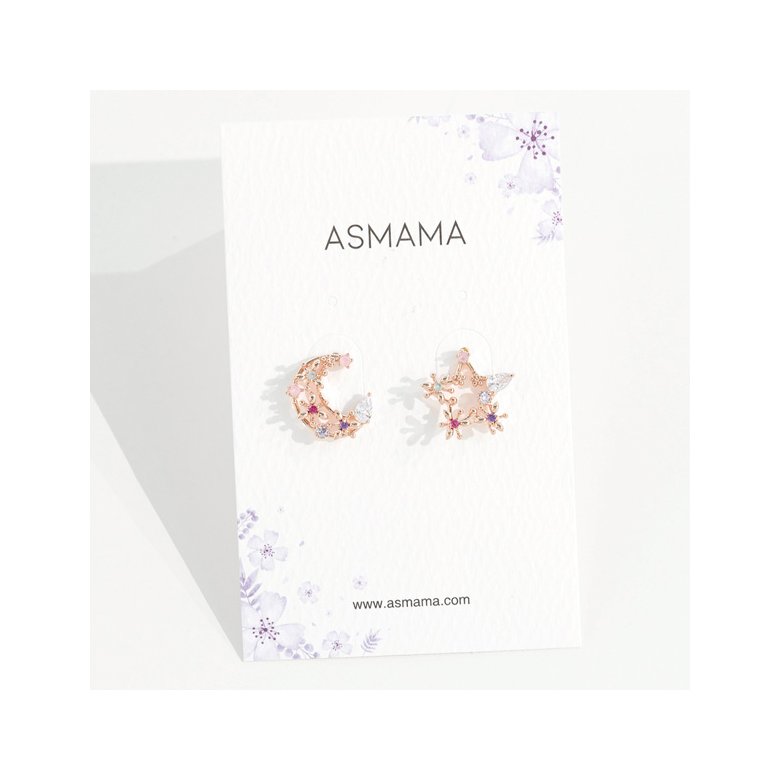 Wholesale New Arrival Fashion Classic Geometric Women Dangle Earrings Asymmetric Earrings Of Star And Moon Female Korean Jewelry VGE173 4