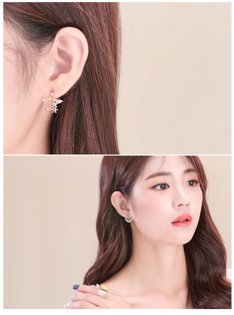 Wholesale New Arrival Fashion Classic Geometric Women Dangle Earrings Asymmetric Earrings Of Star And Moon Female Korean Jewelry VGE173 5