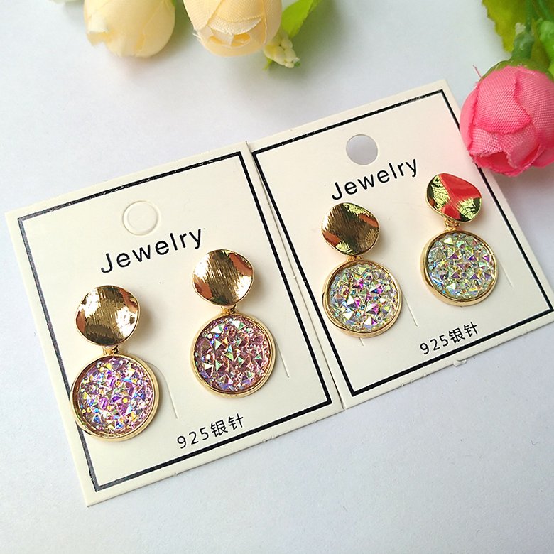 Wholesale New Fashion Round Drop Earrings Women's Geometric Mermaid Sequins Alloy 5 Color Earrings Korean Gold Bijoux Jewelry Gifts VGE175 1