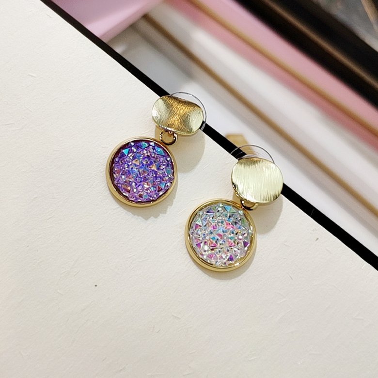 Wholesale New Fashion Round Drop Earrings Women's Geometric Mermaid Sequins Alloy 5 Color Earrings Korean Gold Bijoux Jewelry Gifts VGE175 2