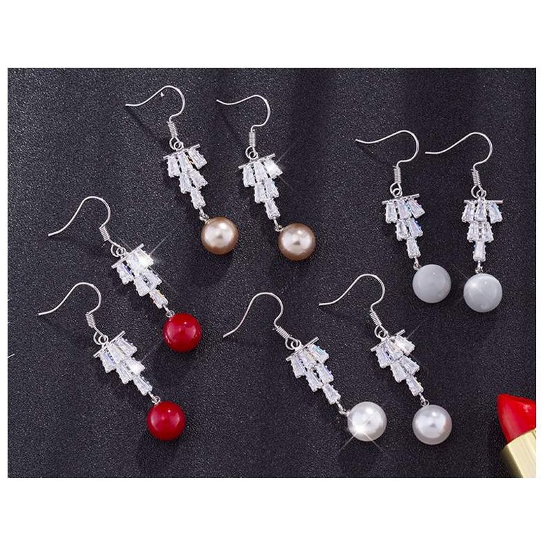 Wholesale Fashion Cubic Zircon Drop & Imitation Pearl Dangle Earrings For Women Bridesmaid Wedding Party Jewelry VGE176 1