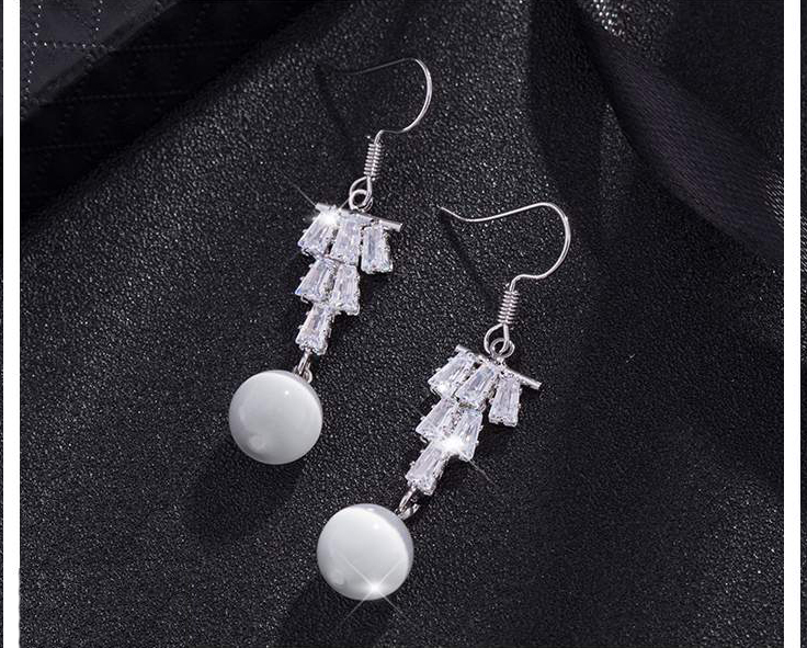 Wholesale Fashion Cubic Zircon Drop & Imitation Pearl Dangle Earrings For Women Bridesmaid Wedding Party Jewelry VGE176 4