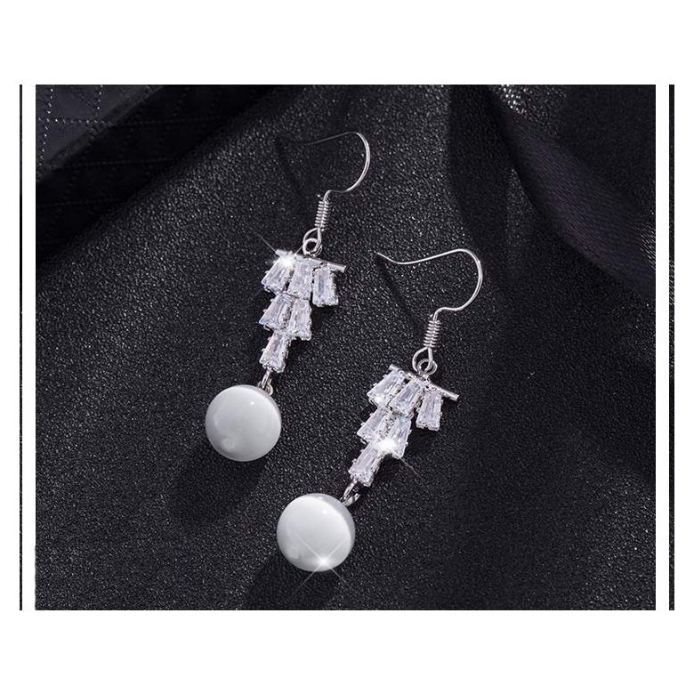 Wholesale Fashion Cubic Zircon Drop & Imitation Pearl Dangle Earrings For Women Bridesmaid Wedding Party Jewelry VGE176 4