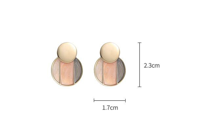 Wholesale Fashion wholesale jewelry Metal geometry earrings three color matching earrings, Japan Korea ladies street snap earrings VGE180 0