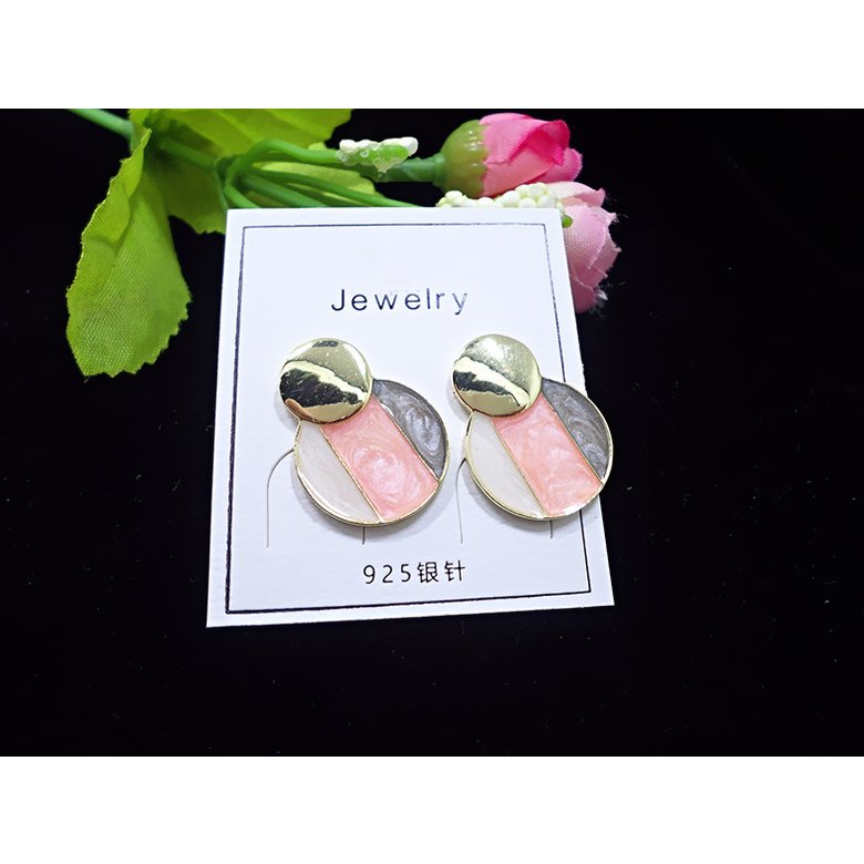 Wholesale Fashion wholesale jewelry Metal geometry earrings three color matching earrings, Japan Korea ladies street snap earrings VGE180 1