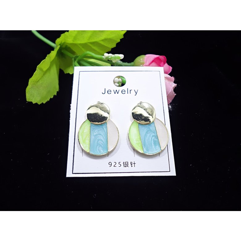 Wholesale Fashion wholesale jewelry Metal geometry earrings three color matching earrings, Japan Korea ladies street snap earrings VGE180 3